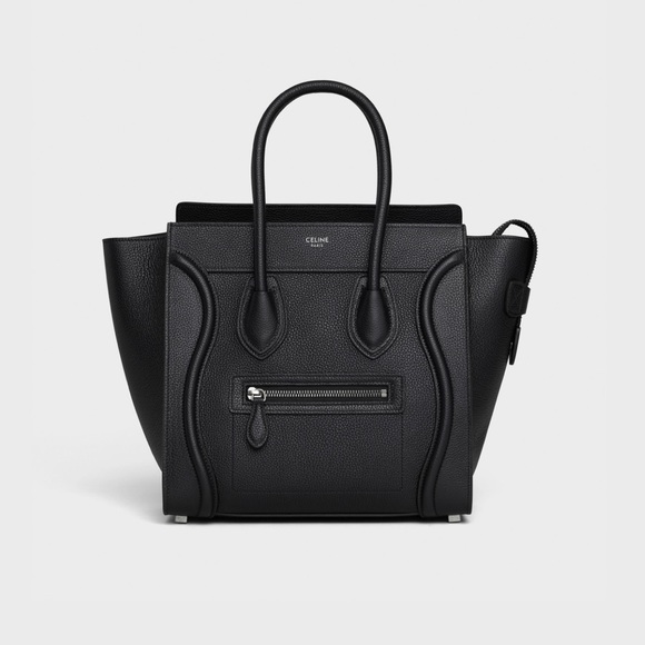 MICRO LUGGAGE HANDBAG IN DRUMMED CALFSKIN. BLACK - Picture 1 of 6